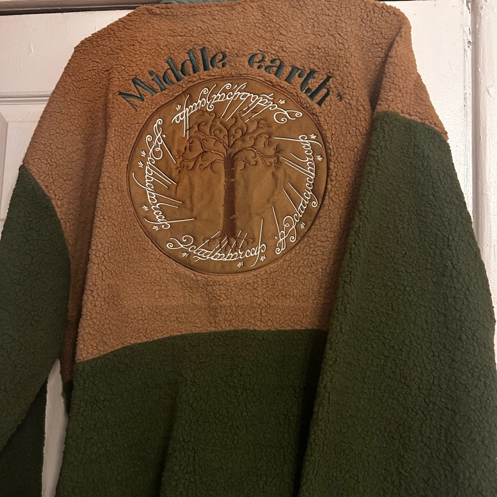 Stylish Green and Brown Men's Bomber Jacket - Picture 3 of 3